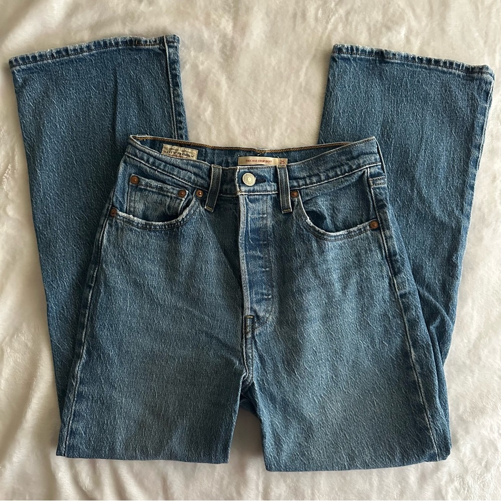 Levi’s Ribcage Crop Boot Denim Jeans - Picture 3 of 8